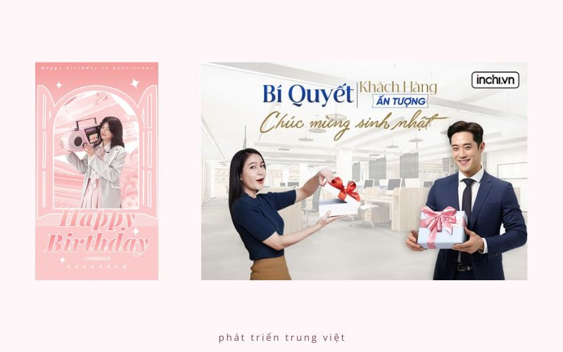 Ảnh chúc mừng sinh nhật marketing, bài đăng cửa hàng
